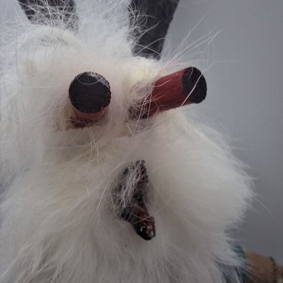 Kachina Handmade Doll Signed 8 Inch Wolf AM Native American Indian Art Wood Fur - Picture 7 of 12